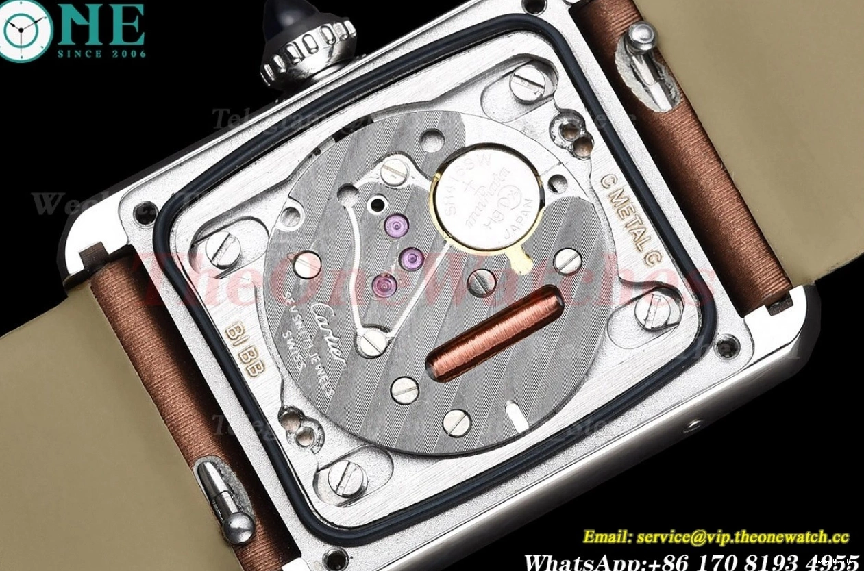 On Must Quartz Strap Satin Bezel Diamond Small Tank Brown K11F 0318